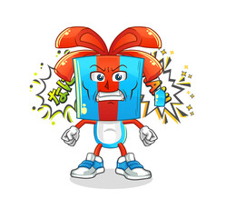 gift head cartoon anime angry vector. cartoon character