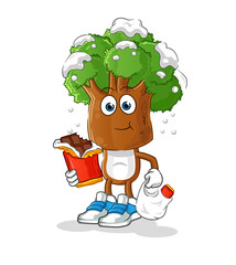 tree head cartoon eat chocolate mascot. cartoon vector