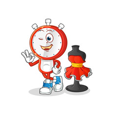 alarm clock head cartoon fashion designer vector. cartoon character