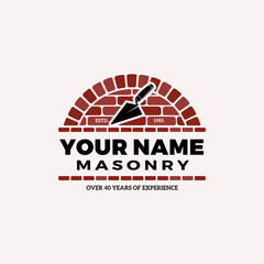 Masonry Half Circle Logo Vector Icon Illustration