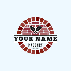 Masonry Circle Simple Logo Vector Icon Illustration