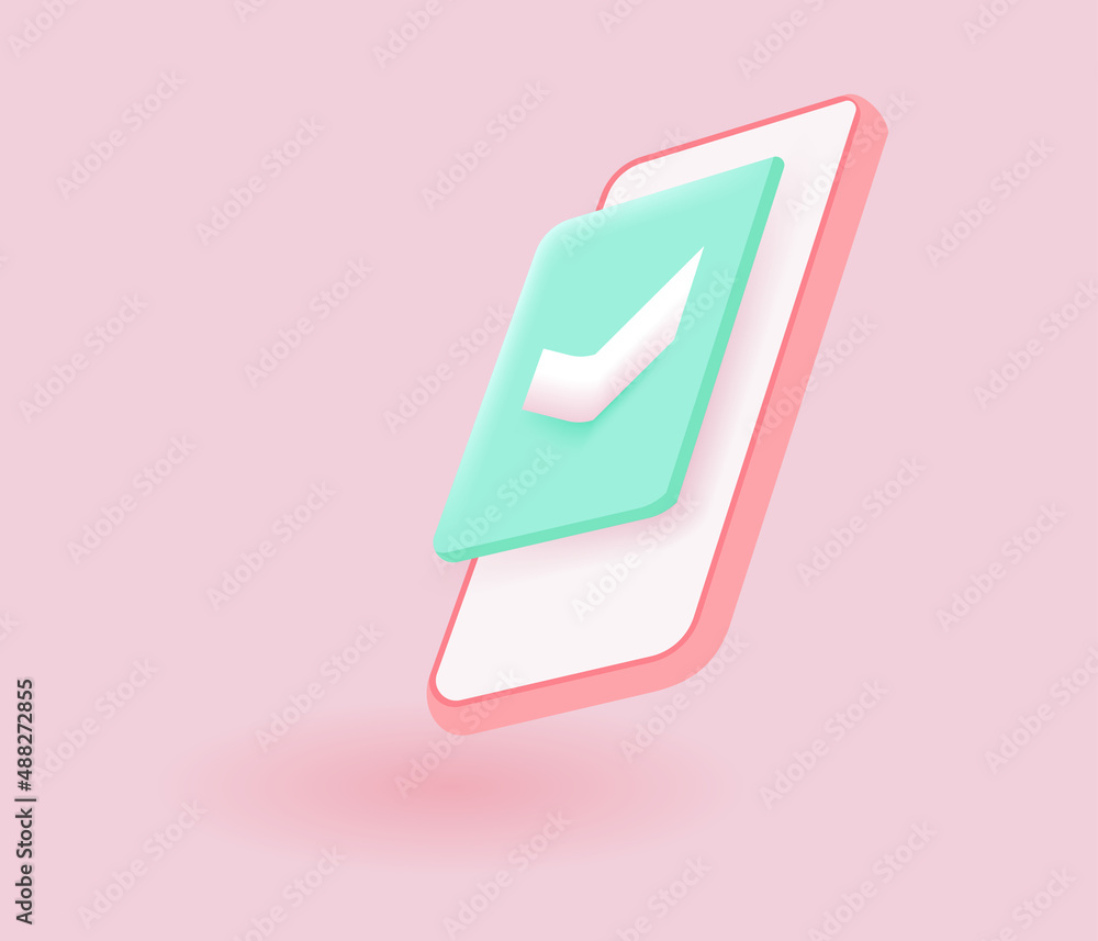 Poster smartphone mockup template showcase checklist display scene with smartphone 3d rendering object back