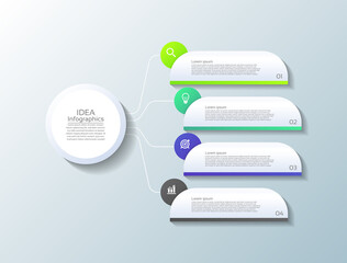 Idea business abstract background infographic template gradient with 4 step