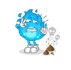 blue fire with stinky waste illustration. character vector