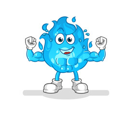 blue fire muscular cartoon. cartoon mascot vector