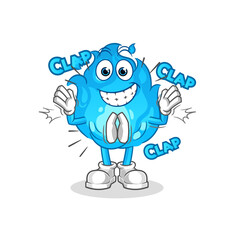 blue fire applause illustration. character vector