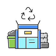 waste recycling color icon vector illustration