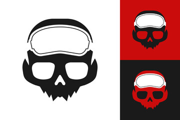 Illustration Vector Graphic of Skull with Ski Goggles Logo. Perfect to use for Technology Company