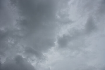 Black sky and white clouds for background.after raining.