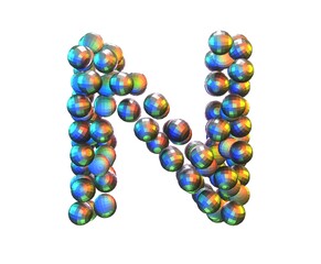 Disco Ball Themed Font Letter N