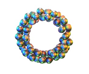 Disco Ball Themed Font Letter O