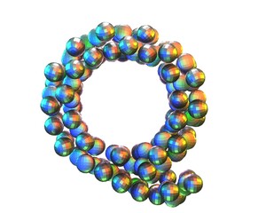 Disco Ball Themed Font Letter Q