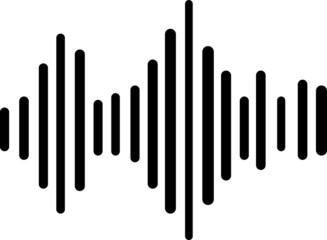 Sound audio wave or soundwave line art vector icon for music apps and websites.eps