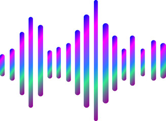  Sound audio color wave or soundwave line art vector icon for music apps and websites.eps