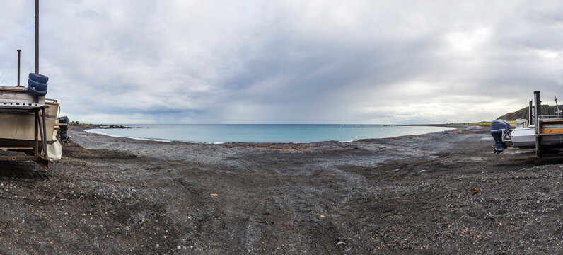 Landscape of Ngawi Harbour in New Zealand