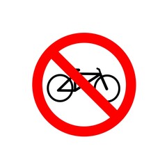 Bicycle ban sign. no cycling. prohibition signs, stops and prohibited, not allowed. Vector illustration