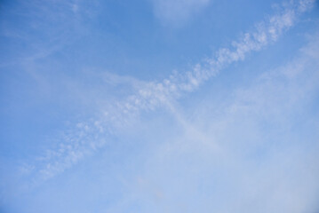 Blue sky and white clouds for background.