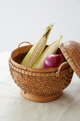 basket with vegetables