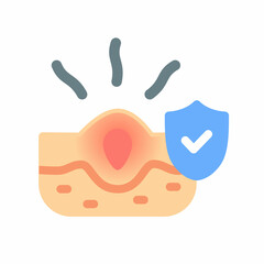 acne protection epidermis dermatology skincare single isolated icon with flat style