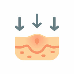 Obraz premium acne care pimple epidermis dermatology single isolated icon with flat style