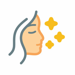 beauty treatment face cosmetic skincare facial single isolated icon with flat style