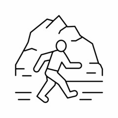 winter running line icon vector illustration sign