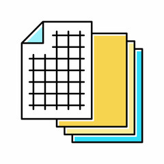 chart paper list color icon vector illustration
