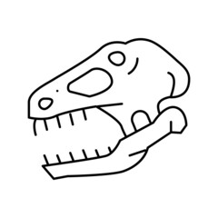 dinosaur skull line icon vector illustration