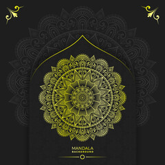 islamic art frame with pattern mandala background