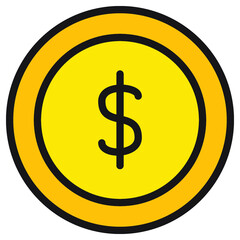 Illustration of coin design icon