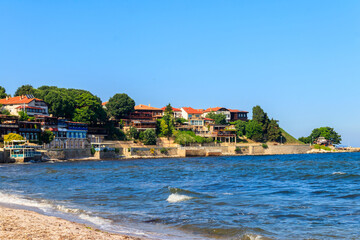 Fototapeta premium View of the embankment of the old town of Nessebar, Bulgaria