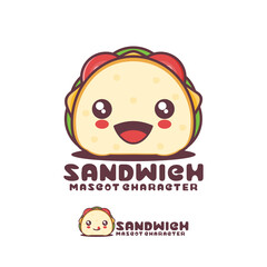 cute sandwich cartoon mascot, suitable for, logos, prints, stickers, etc