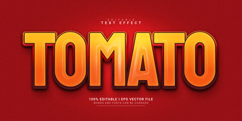 tomato 3d text style effect template illustrations