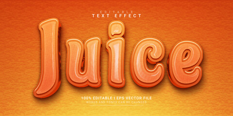 juice 3d style text effect illustrations