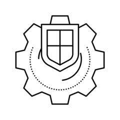 Obraz premium mechanism protection line icon vector illustration