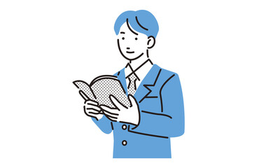 本を読む高校生の男の子