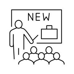 business partnership presentation line icon vector illustration