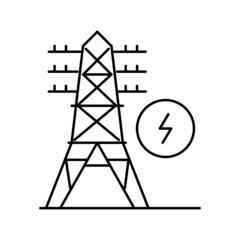 electrical tower line icon vector black illustration