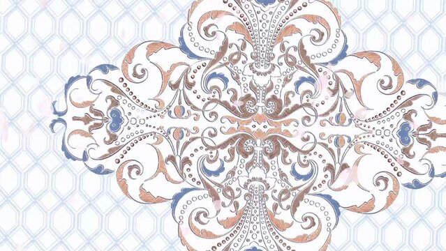 Watercolor hand painted Paisley flowers and animals