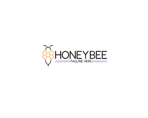 initial letter h honeycomb bee logo