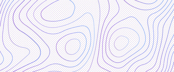 Abstract stylized topographic contour elevation in lines and contours, vector illustration of topographic line contour map, outline cartography landscape. Modern poster design.