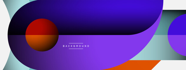 Geometric abstract background. Round shapes, circles, lines composition for wallpaper banner background or landing page
