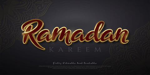 Luxury Ramadan kareem editable text with luxury style effect