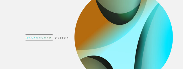 Creative geometric wallpaper. Minimal abstract background. Circle and wave composition vector illustration for wallpaper banner background or landing page