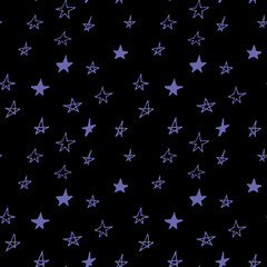star seamless pattern hand drawn doodle. vector, nordic, scandinavian. wallpaper, textile, wrapping paper, background. sky, night, nursery decor.