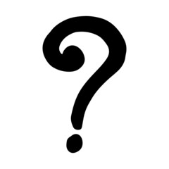 question mark hand drawn doodle, vector. icon, sticker.