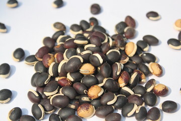 Dried kidney beans on white background