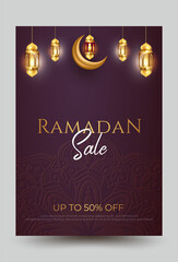 Ramadan sale poster shopping day template with discount