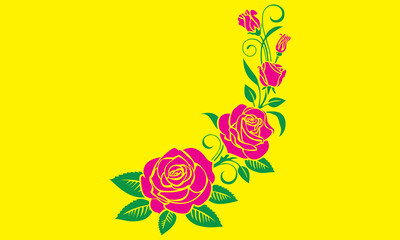 a rose illustration for print