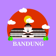 Naklejka premium Bandung landmark icon,West java ,Indonesia.